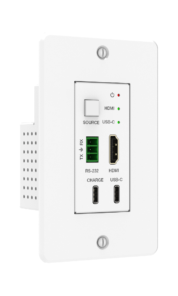 MEPX-WP10HUW 4K60 HDBaseT Wall Plate (70m/USB-C/HDMI/US-1GANG) — MEGRA MATRIX