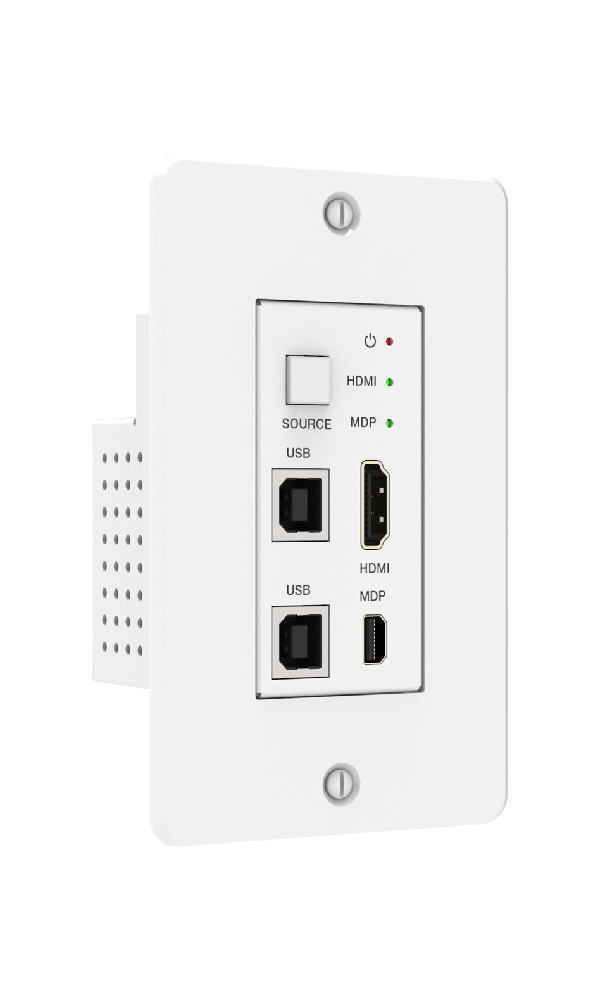MEPX-WP20HDW 4K60 HDBaseT Wall Plate (70m/DP/HDMI/USB/US-1GANG) — MEGRA MATRIX