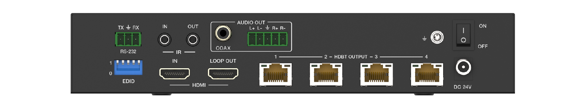 MSPL-SPB14H150 1x4 4K60 HDBaseT Splitter (150m) — MEGRA MATRIX