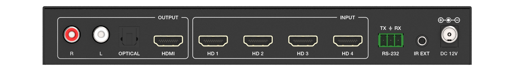 MSPX-SWB41MV 4x1 4K60 HDMI Multiview Switcher — MEGRA MATRIX
