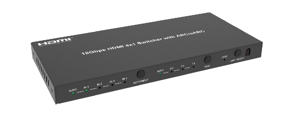 MSPX-SWB41AEU 4x1 4K60 HDMI Switcher (ARC/eARC) — MEGRA MATRIX