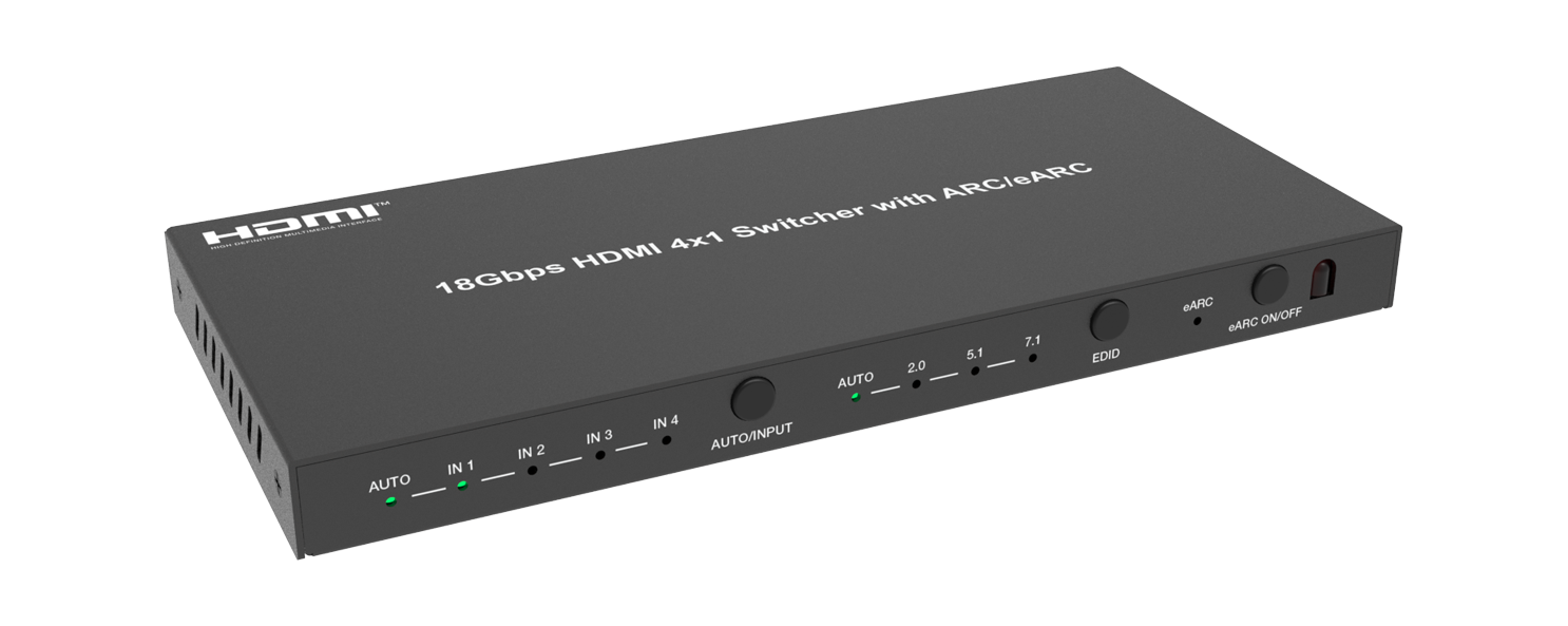 MSPX-SWB41AEU 4x1 4K60 HDMI Switcher (ARC/eARC) — MEGRA MATRIX