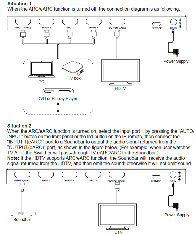 MSPX-SWB41AEU 4x1 4K60 HDMI Switcher (ARC/eARC) — MEGRA MATRIX